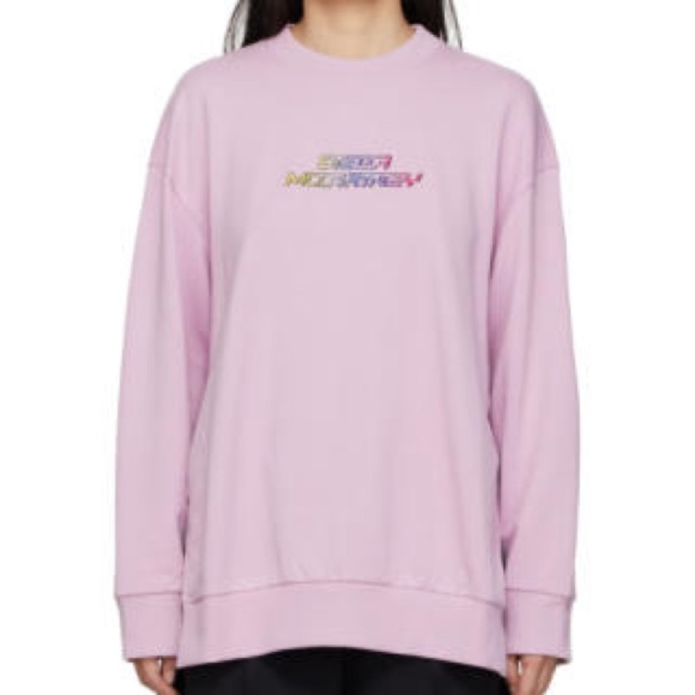 $725 Stella McCartney Purple High Frequency Gel Logo Sweatshirt - Medium